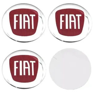 Niska cena FIAT NAKLEJKI EMBLEMATY ZNACZKI LOGO ALUMINIM 56mm NA KOŁPAKI DEKIELKI