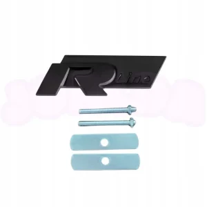 EMBLEMAT logo R LINE na grill VOLKSWAGEN VW Golf Scirocco CZARNY Szybka dostawa