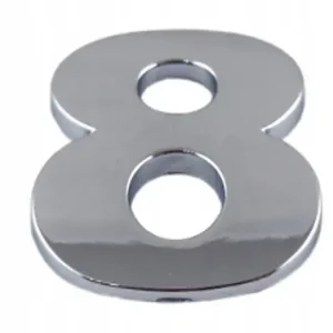 EMBLEMAT CYFRA CYFRY LITERA DUŻA CHROM naklejka nalepka 3D " 8 osiem Nowość