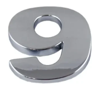 Oferta limitowana EMBLEMAT CYFRA LITERA LITERKA CHROM NAKLEJKA NALEPKA 3D " 9 DZIEWIĘĆ