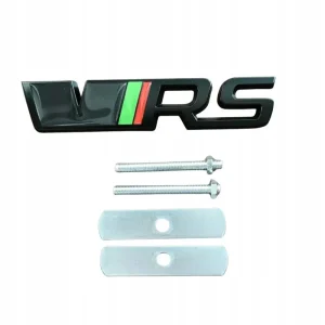 Niska cena EMBLEMAT logo VRS RS na grill SKODA Octavia Fabia Superb CZARNY