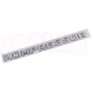 Darmowa dostawa EMBLEMAT KOMPRESSOR tył znaczek MERCEDES naklejka 18,7x1,2cm CHROM srebrny