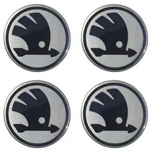 Zamów teraz NAKLEJKI NA DEKIELKI FELGI KOŁPAKI SKODA SREBRNE 60 MM