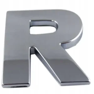 EMBLEMAT LITERA LITERKA CHROM DUŻA 5,6cm NAKLEJKA NALEPKA 3D " R r Autentyczny