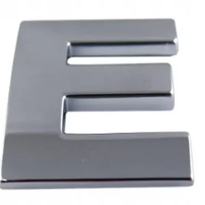EMBLEMAT DBautomotive LITERA LITERKA CYFRA CYFRY CHROM NAKLEJKA 3D - E e Zwrot pieniędzy