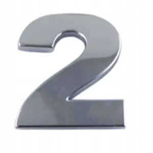 Tylko dziś EMBLEMAT CYFRA CYFRY LITERA DUŻA CHROM NAKLEJKA NALEPKA 3D " 2 dwa