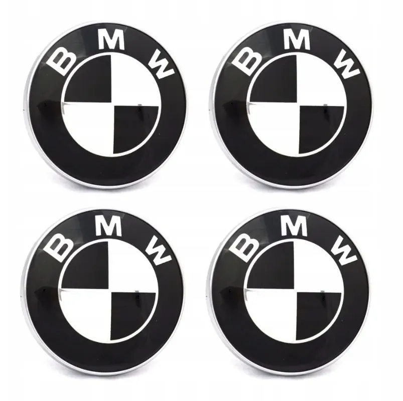 BMW NAKLEJKI LOGO EMBLEMATY ZNACZKI 64MM ALUMINIOWE 4SZT. Niska cena