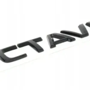 Ostatnia szansa EMBLEMAT LOGO ZNACZEK NAPIS DO OCTAVIA SKODA CZARNY 190 x 23mm POŁYSK NOWY