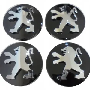 DEKLE DEKIELKI ZAŚLEPKI FELG KAPSLE PEUGEOT 60MM komplet 4 szt CZARNE Najlepsza cena