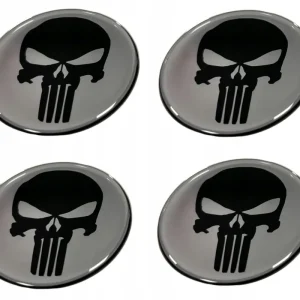 Naklejki znaczki emblematy na alufelgi SKULL 5,5CM Tylko dziś