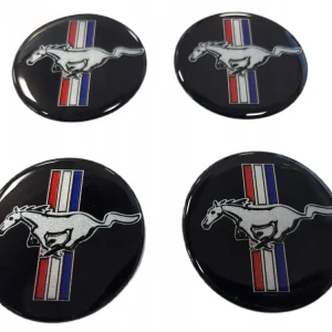 NAKLEJKI ZNACZKI EMBLEMATY NA KOŁA MUSTANG 70MM 7 CM Szybka dostawa