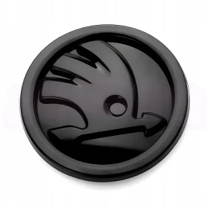 Zwrot pieniędzy EMBLEMAT logo SKODA przód tył SUPERB OCTAVIA FABIA czarny 80 mm