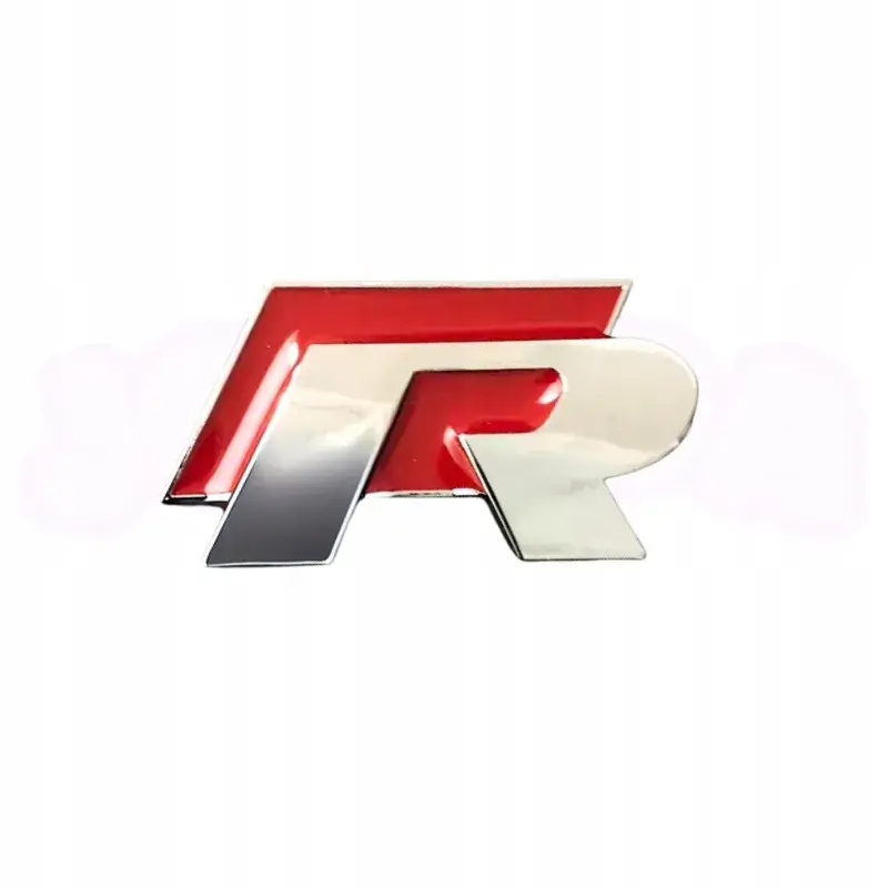 Zamów teraz EMBLEMAT logo R błotnik VOLKSWAGEN VW R LINE Golf Scirocco czerwony CHROM