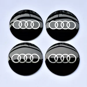 Darmowa dostawa 4szt. AUDI 60 mm naklejki aluminiowe emblematy na dekielki kołpaki felgi