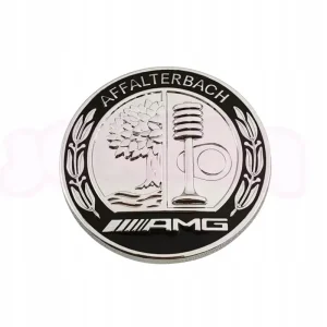 EMBLEMAT logo MERCEDES naklejka AFFALTERBACH AMG 45MM czarny chrom Szybka dostawa