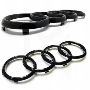 Emblemat Audi BT.24 czarny połysk komplet 273+192 Wyprzedaż