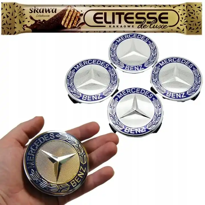 DEKIELEK Dekielki Kapsle ALUFELG felg MERCEDES 75mm 7,5cm 4 sztuki komplet Bezpieczna płatność