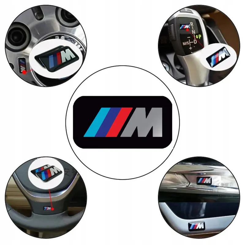 1x BMW M-Power naklejka chrom logo 3D na felgi, kierownicę kokpit 18x10 mm Popularny