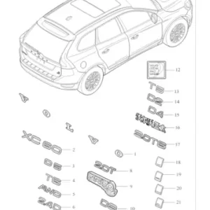 Szybka dostawa VOLVO S60 V70 XC70 S80 XC60 emblemat 2,4D OE