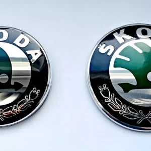 2x Emblemat znaczek logo SKODA 80 + 90 mm Felicia Octavia Scala Roomster Rabat