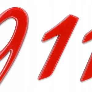 Ekspresowa dostawa Emblemat samoprzylepny znaczek PORSCHE 911 CARRERA 6,7x2,9 cm Czerwony