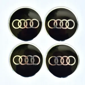 Tani 4szt. AUDI 60 mm naklejki aluminiowe emblematy na dekielki kołpaki felgi