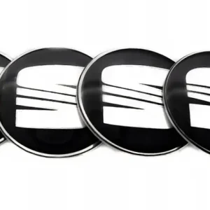 SEAT ZNACZEKI NAKLEJKI EMBLEMATY 56mm ALUMINIOWE Nowość