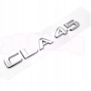 Kup teraz EMBLEMAT CLA45 tył znaczek MERCEDES naklejka PREMIUM CHROM srebrny