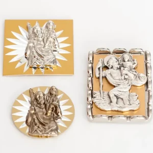 Niska cena Plakietki naklejane św Krzysztof dla kierowcy do samochodu/3 w 1 LUX