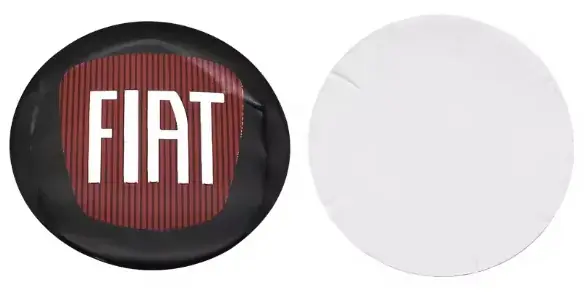 Promocja FIAT LOGO NAKLEJKI EMBLEMAT ZNACZKI 56mm ALUMINIOWE NA SZTUKI
