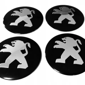 Autentyczny PEUGEOT ZNACZKI NAKLEJKI EMBLEMAT 64mm ALUMINIOWE