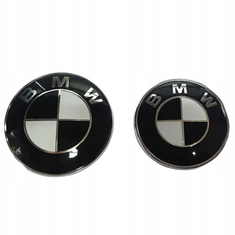 Wyprzedaż BMW ZNACZEK PRZÓD TYŁ CZARNY KOMPLET 82mm 74mm E46 E60 E90 F10 F30 X3 X5