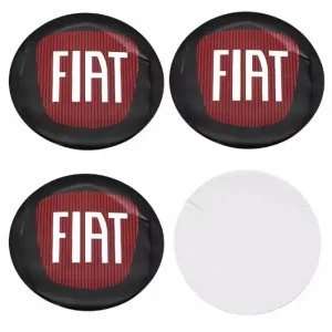 Ostatnia szansa FIAT LOGO NAKLEJKI EMBLEMAT ZNACZKI 56mm ALUMINIOWE 4szt