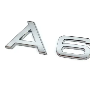 A6 Emblemat Znaczek Logo Napis do Audi A6 srebrny połysk na klapę TYł nowy Premium