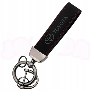 BRELOK DO KLUCZY breloczek samochodowy logo TOYOTA ALCANTARA skóra PREMIUM Popularny