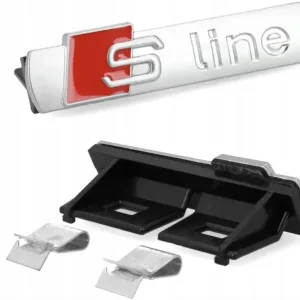 Wysoka jakość EMBLEMAT ZAMIENNIK DO S-LINE ZNACZEK NA GRILL SREBRNY POŁYSK