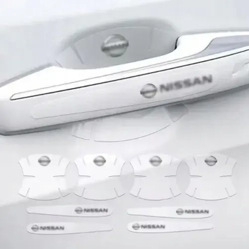 8x FOLIA OCHRONNA NAKLEJKI POD KLAMKI SAMOCHODU DRZWI SAMOCHODOWE DO NISSAN Ekspresowa dostawa