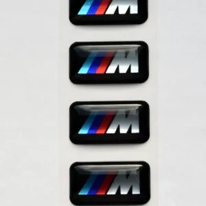 Ekspresowa dostawa 4 sztuki Naklejka Emblemat Logo Felgi Kokpit BMW M PAKIET chrom 17x9 mm