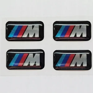 Wysoka jakość BMW M-Power logo naklejki znaczki na felgi, kierownicę 17x9 chrom- 4 szt