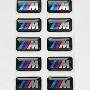 10 szt. BMW M-Power naklejka 3D znaczek na felgi, kierownicę 17x9 chrom Szybka dostawa