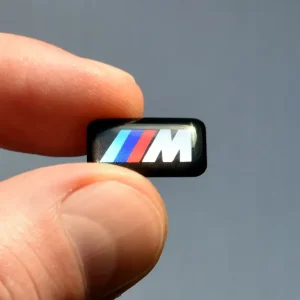 1 szt. BMW M-Power naklejka logo 3D na felgi kierownicę 18x10 srebrna Promocja