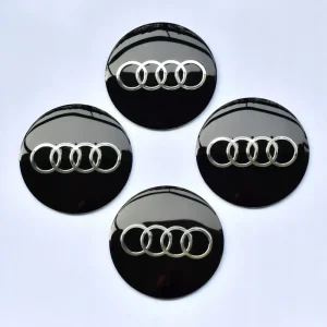 Autentyczny 4 szt. Audi 56 mm aluminiowe znaczki emblematy na dekielki kołpaki felgi