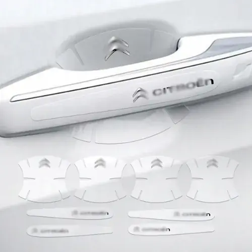 Popularny 8x FOLIA OCHRONNA NAKLEJKI POD KLAMKI SAMOCHODU DRZWI PASUJE DO CITROEN