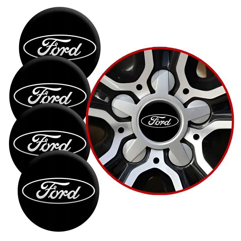 4 Emblematy Dekielki na Felgi Kołpaki Koła FORD KOMPLET TOP 60mm Oferta