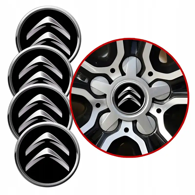 Ekspresowa dostawa 4 Emblematy Dekielki na Felgi Kołpaki Koła CITROEN KOMPLET TOP 60mm