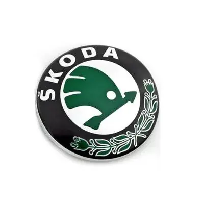 Emblemat znaczek logo Skoda 78mm czarno-zielony Nowość