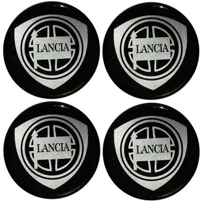Najlepsza cena Naklejki na kołpaki emblemat Lancia 60mm czar sil