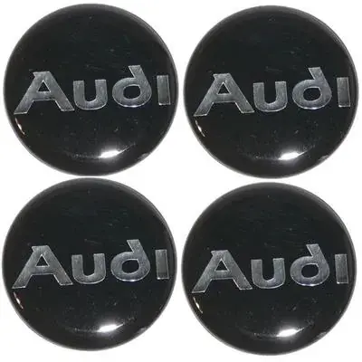 Naklejki na kołpaki emblemat Audi 50mm czar-sr sil Szybka dostawa