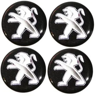 Najlepsza cena Naklejki na kołpaki emblemat PEUGEOT 55mm czar sil