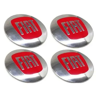 Naklejki na kołpaki emblemat Fiat 56mm alu czer Bezpieczna płatność